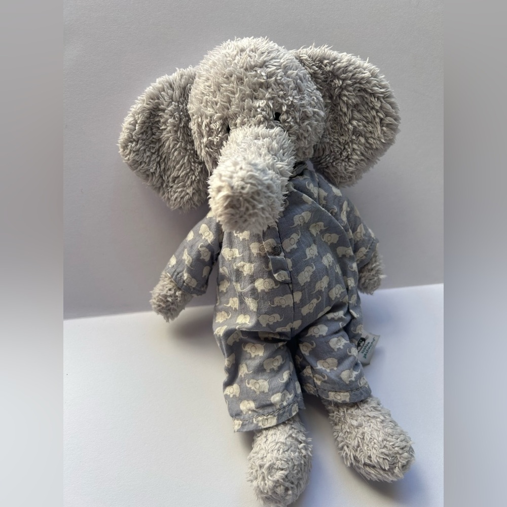 Jellycat Grey Elephant Plush in Grey Pajama Print